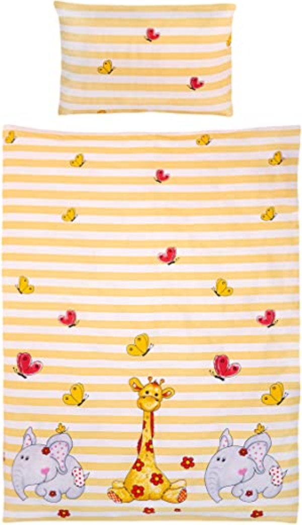 Gräfenstayn® 2-tlg. Kinderbettwäsche Set mit Tiermotiv und integriertem Reißverschluss – aus 100% Baumwolle (Renforce-Qualität) – Deckenbezug…