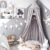 Grau Baldachin, Wenscha Baby Baldachin Betthimmel Kinder Baumwolle Bettvorhang Moskitonetz Babybett für Schlafzimmer Ankleidezimmer Spiel Lesen…