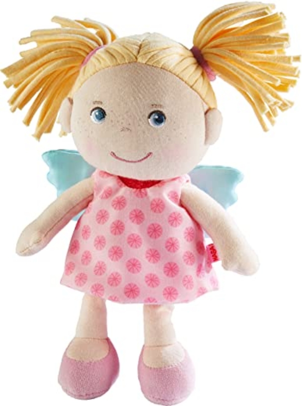 HABA 304103 – Schutzengel Finja, Glücksbringer für Kinder, weiche Stoffpuppe mit Flügeln; Geschenk zur Geburt oder Taufe