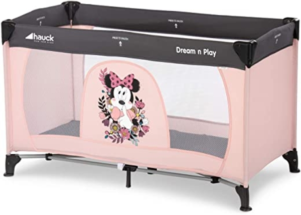 Hauck Disney Reisebett Dream N Play / für Babys und Kinder ab Geburt bis 15 kg / 120 x 60 cm / Leicht / Kompakt Faltbar / Inkl. Trage Tasche /…