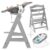 Hauck Hochstuhl »Alpha Plus Grau – Newborn Set« (4 Stück), Holz Hochstuhl ab Geburt + Neugeboreneneinsatz & Wippe