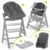 Hauck Hochstuhl »Alpha Plus Grau XXL Newborn Set« (6 Stück), Holz Hochstuhl ab Geburt, Neugeboreneneinsatz & Wippe Premium, Alpha Tray, Sitzpolster…