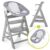 Hauck Hochstuhl »Alpha Plus Grey – Newborn Set« (4 Stück), Holz Hochstuhl ab Geburt + Neugeboreneneinsatz & Wippe