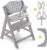 Hauck Hochstuhl Alpha Plus – Mitwachsender Kinderhochstuhl mit Gurt und Sitzkissen – Grau Nordic Grey