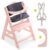 Hauck Hochstuhl »Alpha Plus Rose« (2 Stück), Mitwachsender Holz Treppenhochstuhl mit Schutzbügel, Sitzkissen Deluxe Grey und Gurt