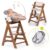 Hauck Hochstuhl »Alpha Plus Walnut – Newborn Set« (4 Stück), Holz Babystuhl ab Geburt mit Liegefunktion – inkl. Aufsatz für Neugeborene, Sitzpolster