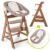 Hauck Hochstuhl »Alpha Plus Walnut – Newborn Set« (4 Stück), Holz Hochstuhl ab Geburt + Neugeboreneneinsatz & Wippe Deluxe + Sitzpolster