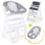 Hauck Hochstuhl »Alpha Plus White – Newborn Set« (4 Stück), Holz Hochstuhl ab Geburt + Neugeboreneneinsatz & Wippe Stretch Grey + Sitzpolster