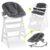 Hauck Hochstuhl »Alpha Plus White Newborn Set« (4 Stück), Holz Hochstuhl ab Geburt + Neugeboreneneinsatz & Wippe Premium Jersey Charcoal + Sitzpolster