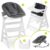Hauck Hochstuhl »Beta Plus White Newborn Set« (5 Stück), Holz Hochstuhl ab Geburt, Neugeboreneneinsatz & Wippe Premium, Essbrett, Sitzpolster…