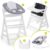 Hauck Hochstuhl »Beta Plus White Newborn Set« (5 Stück), Holz Hochstuhl ab Geburt, Neugeboreneneinsatz & Wippe, Essbrett, Sitzpolster Stretch Grey