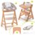 Hauck Hochstuhl »Move Natur Newborn Set« (5 Stück), Holz Hochstuhl ab Geburt, Neugeboreneneinsatz & Wippe, Essbrett, Sitzpolster Stretch Beige