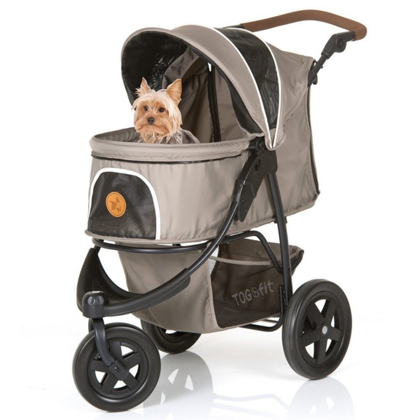 Hauck Kinder-Buggy »Togfit Pet Roadster – Grau«, Hundebuggy / Hundewagen Haustier Buggy bis 32 kg, flexible Schieberhöhe, klein faltbar