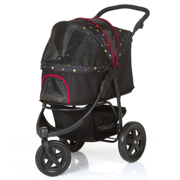 Hauck Kinder-Buggy »Togfit Pet Roadster – Schwarz«, Hundebuggy / Hundewagen Haustier Buggy bis 32 kg, flexible Schieberhöhe, klein faltbar