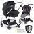 Hauck Kombi-Kinderwagen »Eagle 4S Duoset – Black Grey«, (7-tlg), inkl. Sportwagen, Babywanne, Beindecke und XXL Zubehörpaket