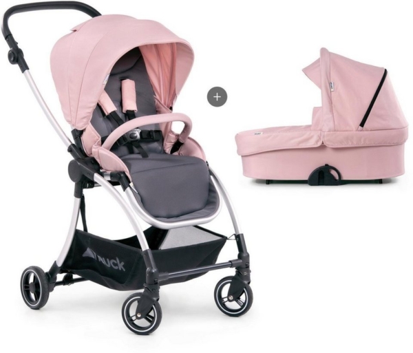 Hauck Kombi-Kinderwagen »Eagle 4S Duoset, pink/grey«, mit Babywanne, Fußsack und Moskitonetz; Kinderwagen