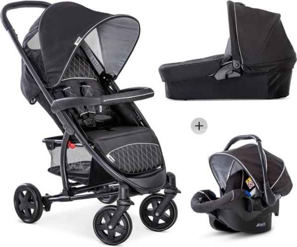 Hauck Kombi-Kinderwagen »Malibu 4 Trio Set, Black/Silver«, mit Babyschale; Kinderwagen
