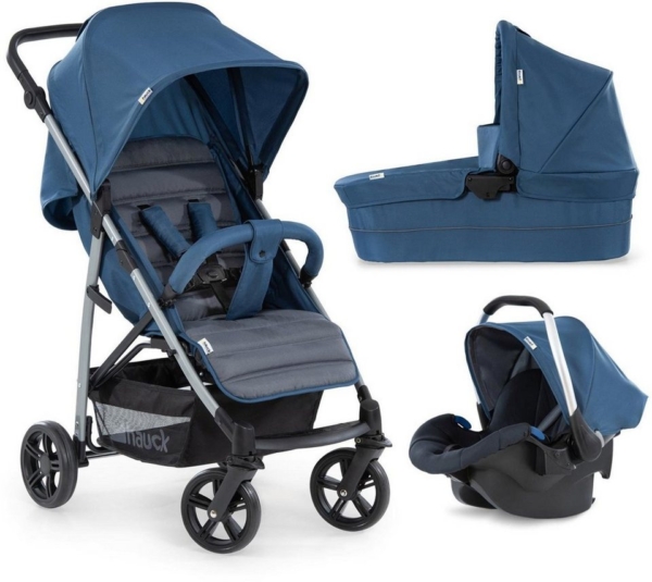 Hauck Kombi-Kinderwagen »Rapid 4 Plus TrioSet, denim/grey«, mit Babyschale; Kinderwagen