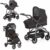 Hauck Kombi-Kinderwagen »Rapid 4S Plus Trio Set Caviar/Neon Yellow«, mit Babyschale; Kinderwagen