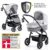 Hauck Kombi-Kinderwagen »Saturn R Duoset – Lunar Stone«, (10-tlg), 2in1 Kinderwagen-Set (Sportwagen und Babywanne) – inkl. XXL Zubehörpaket