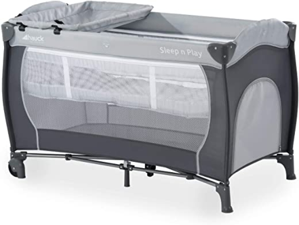 Hauck Kombi Reisebett Set Sleep N Play Center / für Babys und Kinder ab Geburt bis 15 kg / 120 x 60 cm / 2 Höhen / inkl. Wickelauflage / Trage…