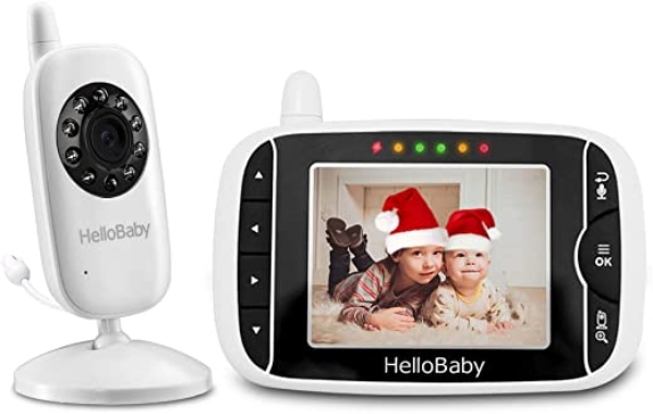 HelloBaby Babyphone mit Kamera HB32 3.2″ Digital Funk TFT LCD Drahtloser Video baby Monitor mit Digitalkamera, Nachtsicht-Temperaturüberwachung u….