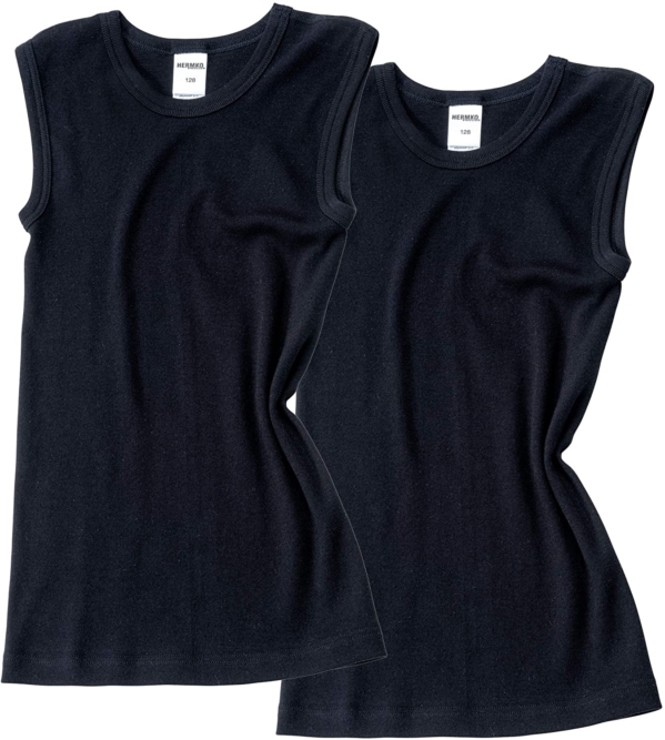 HERMKO 2040 2er Pack Jungen Muskelshirt aus Bio-Baumwolle
