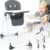 Hochstuhl Kinderhochstuhl Babyhochstuhl 8-Fach höhenverstellbar klappbar mit Liegefunktion (Dunkelgrau)