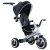 HOMCOM 4 in 1 Kinderdreirad Dreirad Kinder Fahrrad Rad Kinderwagen Schubstange Sonnendach Sicherheitsgurt ab 18 Monate dunkelgrau