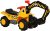 HOMCOM 4-in-1 Rutscher Kinder Kinderbagger Rutschauto Rutscherfahrzeug Laufrad mit Strauraum kleiner Korb&Bälle Gelb+Schwarz, 98 x 30 x 46 cm