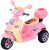 HOMCOM Elektro Kindermotorrad Elektromotorrad Kinderelektroauto Kinderfahrzeug Dreirad, 6V, Metall+PP, 108x51x75cm (Rosa+Gelb)