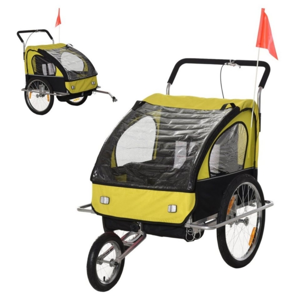 HOMCOM Fahrradkinderanhänger »2 in1 Kinderfahrradanhänger«