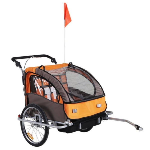 HOMCOM Fahrradkinderanhänger »Kinderanhänger 2 in 1 – Fahrradanhänger und Jogger«