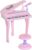 HOMCOM Kinder Klavier Mini-Klavier Piano Keyboard Musikinstrument MP3 USB inkl. Hocker 37 Tasten Rosa