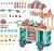 HOMCOM Kinderküche mit Zubehör 50-Teilige Spielküche Spielzeugküche Kunststoff Blau+Rot+Orange 79,5 x 33 x 90,5 cm