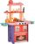 HOMCOM Kinderküche mit Zubehör, 51-Teilige Spielküche Spielzeugküche Kunststoff, Rosa+Violett, 71,5x35x85,5 cm