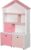 HOMCOM Kinderregal mit Rollen Standregal Bücherregal Dekoregal mit 4 Fächer Rosa 80 x 34 x 130 cm