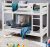 HOMELINE Weiss Kinderbett Etagenbett Massiv Hochbett Spielbett Stockbett 90×200 cm Matratzen geeignet