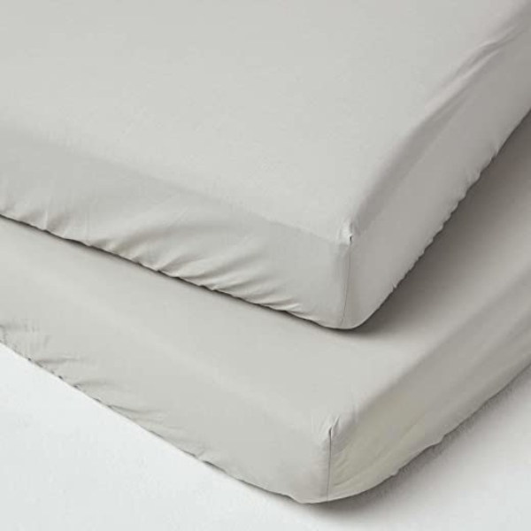 Homescapes Spannbettlaken fürs Baby- / Kinderbett, grau, Baby-Bettlaken 60 x 120 cm aus 100% Baumwolle mit Fadendichte 200, hochwertiges…