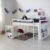 Homestyle4u 1880, Kinder Hochbett mit Schreibtisch, Kinderbett 90×200 Weiß, Holz Kiefer
