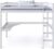 Homestyle4u 1899, Kinder Hochbett mit Schreibtisch, Kinderbett 90×200 cm Weiß, Holz Kiefer