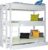 Homestyle4u 1978, Kinderbett Etagenbett 90×200 cm Dreifachbett Hochbett mit Bettkasten Weiß Holz