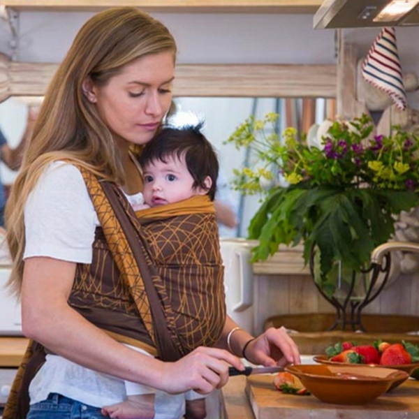 Hoppediz Babytrage »HD Tragetuch New York Oran 4,60m mocca/orange«