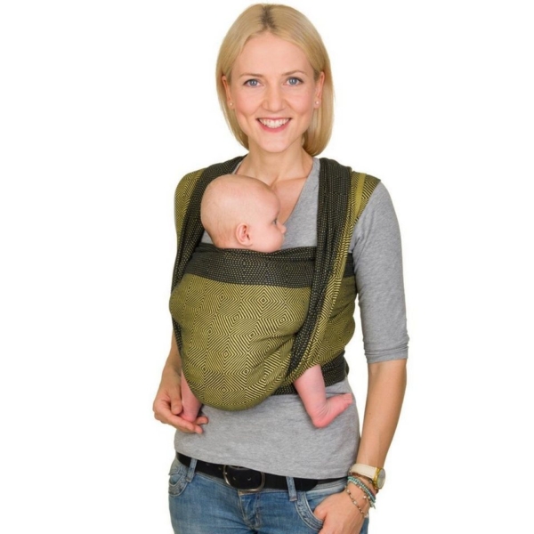 Hoppediz Babytrage »HD Tragetuch Papamoa 5,40m lemon/schwarz«