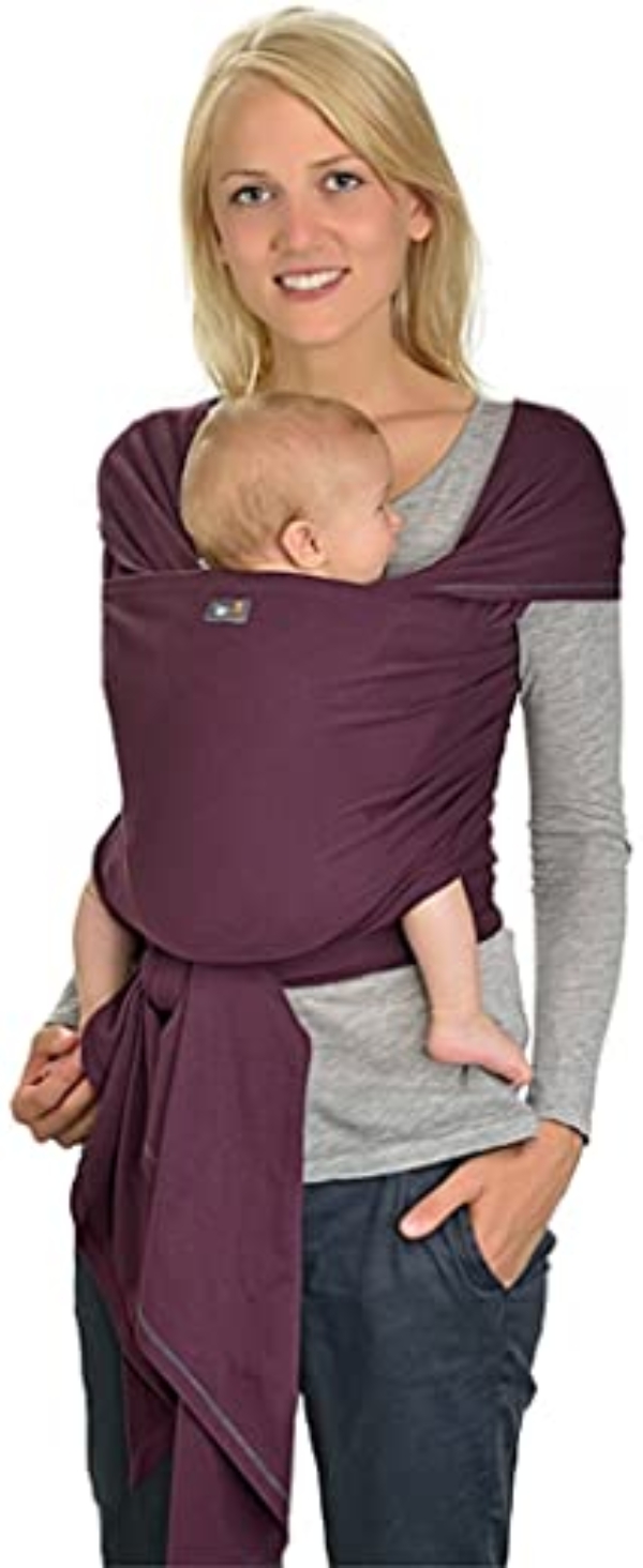 Hoppediz Elastisches Tragetuch ✓ für Frühgeborene ✓ für Neugeborene ✓ für Babys bis 9 kg ✓ 100% Bio-Bauwolle (GOTS) ✓ inkl. bebilderter…