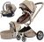 Hot Mom 360° Rotation Kinderwagen 3-1 Kombikinderwagen Buggy mit Babywanne & Sportsitz, inklusive Babyschalen-Adapter, Aluminium Rahmen (mit…