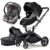 Hot Mom Klassik 2 in 1 Kinderwagen – Kombikinderwagen 3 in 1 Riesenset komplett set, Alu-Rahmen/Voll-Gummireifen/Regenschutz/Mosquitonetz Modell…