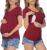 HOTLOOX Stillshirt Kurzarm Mutterschaft Umstandsblusen Stilltop T Shirts für Schwangere mit Stillfunktion S-XXL