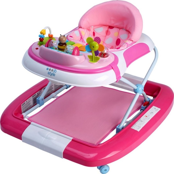 ib style Lauflernhilfe »Babywalker LITTLE WORLD rosa«, mit Schaukelfunktion & elektronischem Spielelement