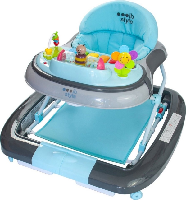 ib style Lauflernhilfe »Babywalker World Mint-Little Grau«, mit Schaukelfunktion & elektronischem Spielelement